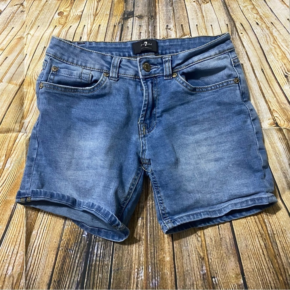 7 For All Mankind Designer Distressed Denim Shorts A Pocket